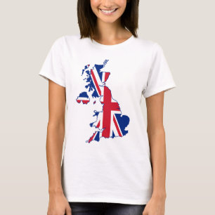 T-shirt Carte BRITANNIQUE de drapeau