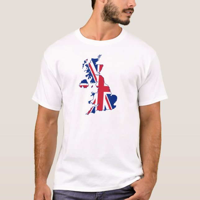T-shirt Carte BRITANNIQUE de drapeau (Devant)