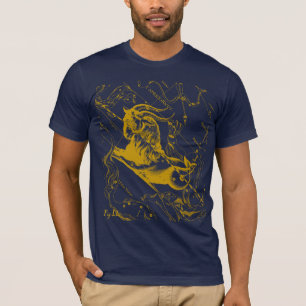 T-shirt Carte Capricorne Constellation Hevelius Vintage 16
