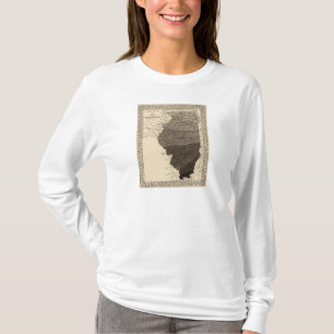 T-shirt Carte climatologique, l'Illinois