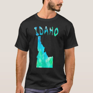 T-shirt Carte Colorée De L'État Idaho Isolé En Aquarelle U