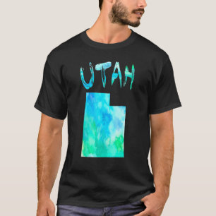 T-shirt Carte Colorée Isolée Utah State Map En Aquarelle U