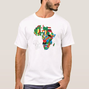T-shirt Carte continente de drapeau de l'Afrique