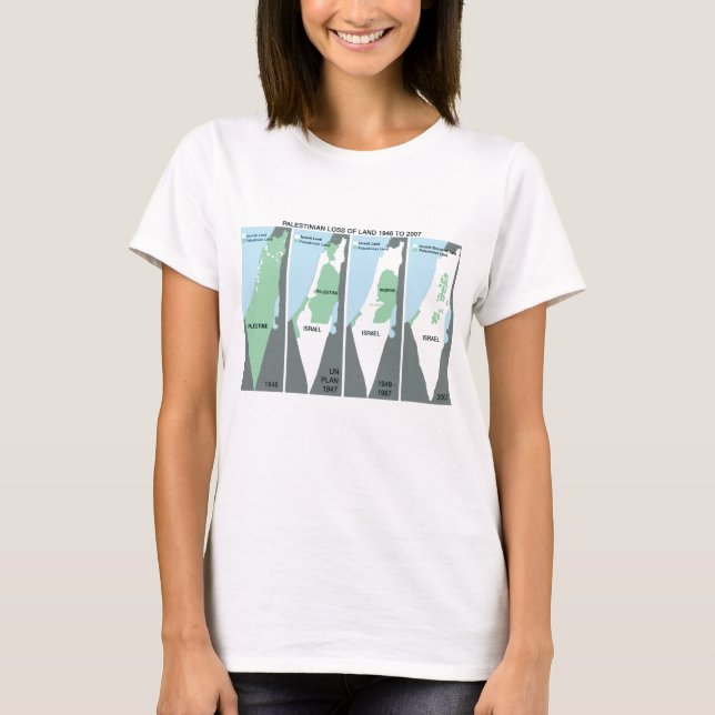 T-shirt Carte craintive de la Palestine (Devant)