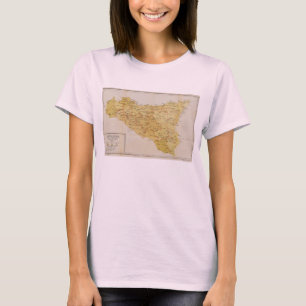 T-shirt Carte d'activité de Mafia en Sicile Italie 1900