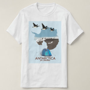 T-shirt Carte d'affiche de voyage d'aventure Antarctique.