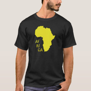 T-shirt Carte d'Afrique jaune funky