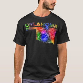 T-shirt Carte d'art de mandala colorée avec texte dans l'O