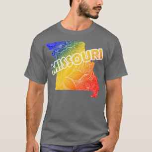 T-shirt Carte d'art de mandala colorée du Missouri avec te