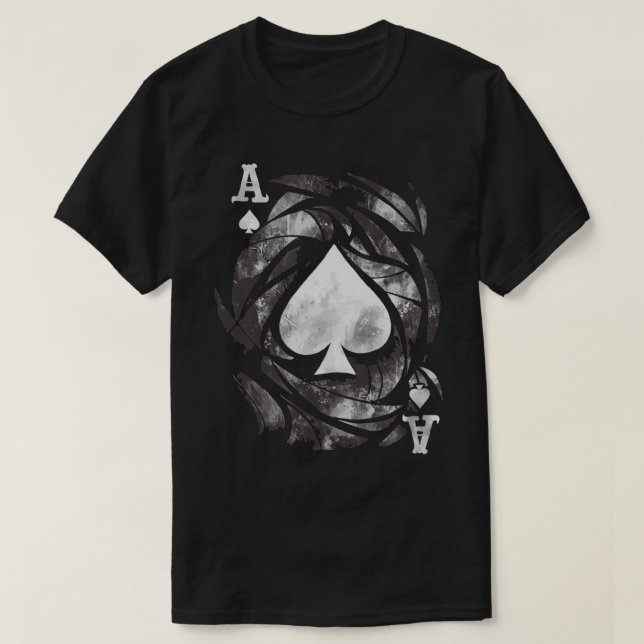 T-shirt Carte d'as graphique cool avec spade Jouer carte g (Design devant)