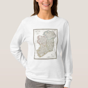 T-shirt Carte d'atlas de l'Irlande