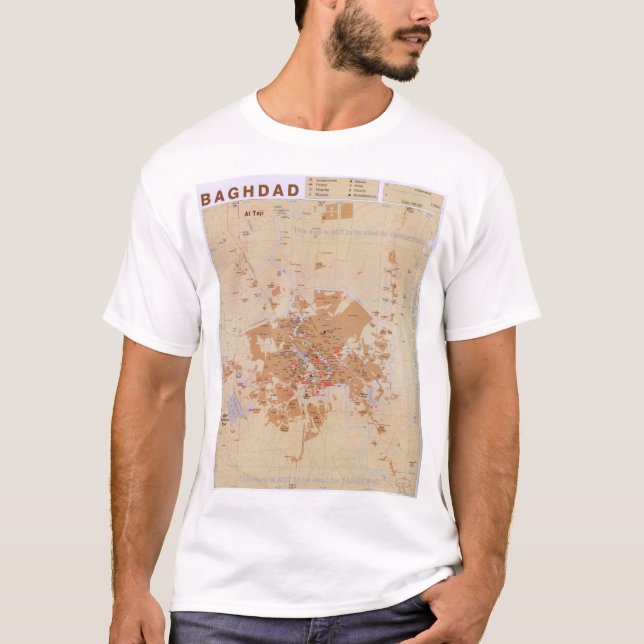 T-shirt Carte de Bagdad, Irak (2003) (Devant)
