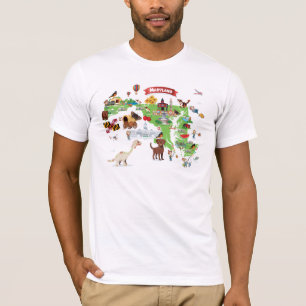 T-shirt Carte de bande dessinée du Maryland
