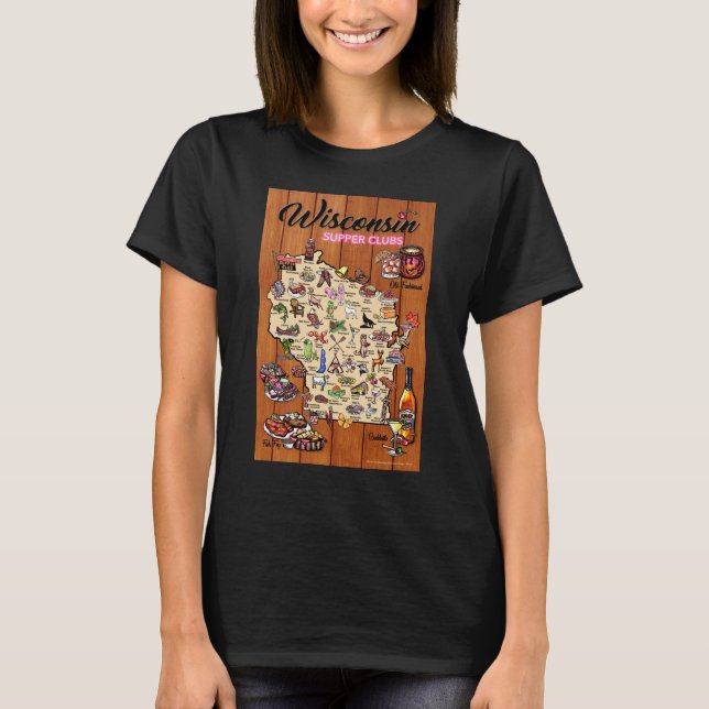 T-shirt Carte de base T-Unisex - Wisconsin Supper Club (Devant)