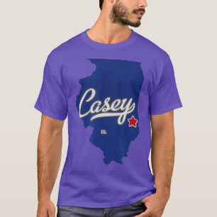 T-shirt Carte de Casey Illinois IL