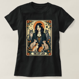 T-shirt Carte de chat Lady Tarot Witchy Gothic Chat Maman