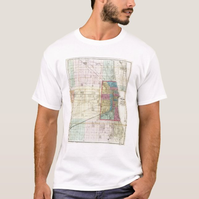 T-shirt Carte de Chicago (Devant)