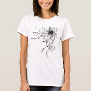 T-shirt Carte de circuits Ingénieur informatique Chip Cpu