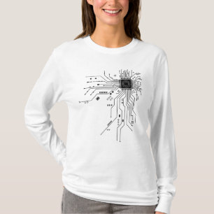 T-shirt Carte de circuits Ingénieur informatique Chip Cpu