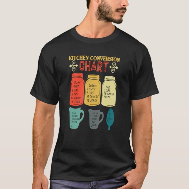 T-shirt Carte de conversion de cuisine Carte de Cuisine Ch (Devant)