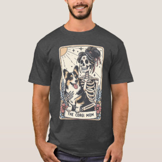 T-shirt Carte de Corgi Momarot Vintage squelette épouvanta