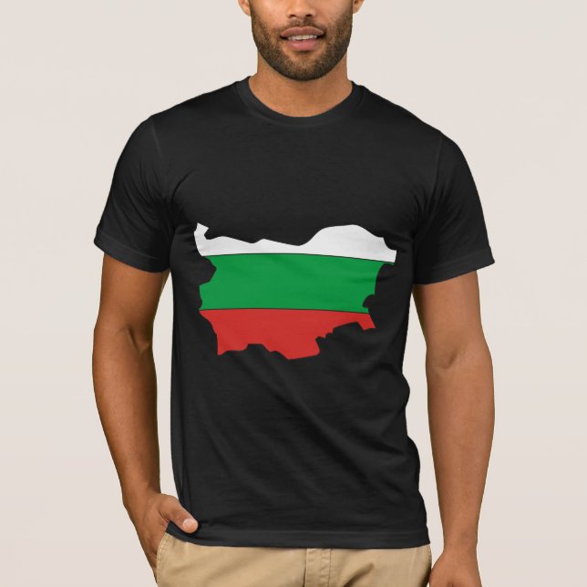 T-shirt Carte de drapeau de la Bulgarie normale (Devant)
