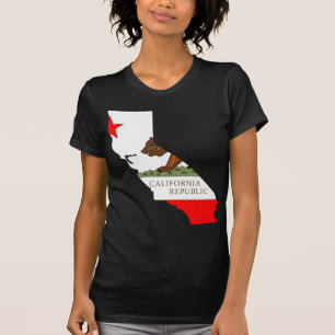 T-shirt Carte de drapeau de la Californie