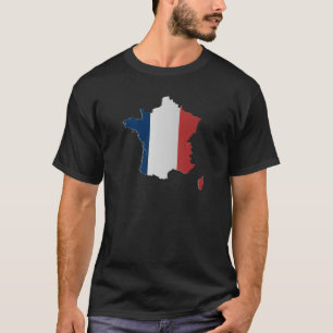 T-shirt Carte de drapeau de la France