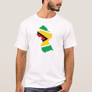 T-shirt Carte de drapeau de la Guyane
