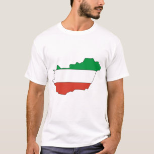 T-shirt Carte de drapeau de la Hongrie