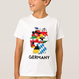 T-shirt carte de drapeau de l'Allemagne