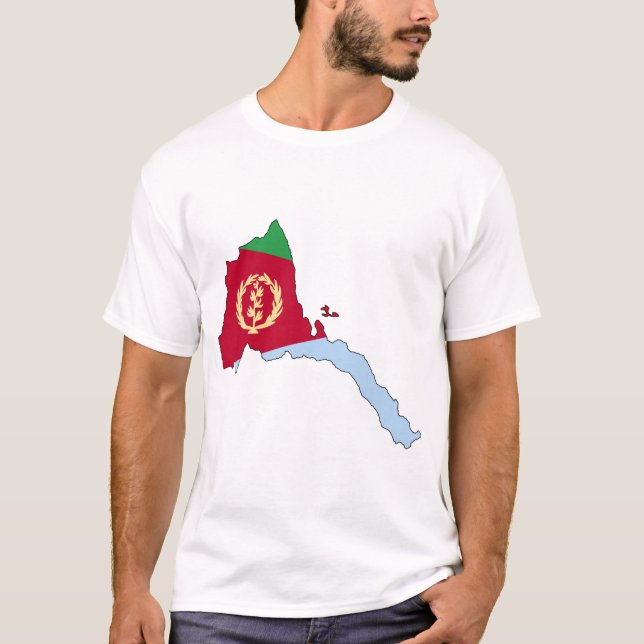 T-shirt Carte de drapeau de l'Érythrée (Devant)