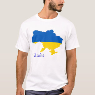 T-shirt Carte de drapeau de l'Ukraine
