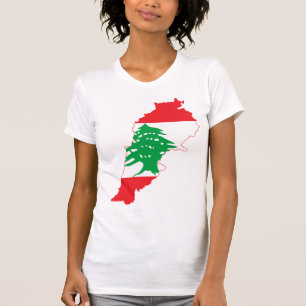 T-shirt Carte de drapeau du Liban de GROS CARACTÈRES