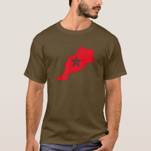 T-shirt Carte de drapeau du Maroc