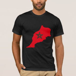 T-shirt Carte de drapeau du Maroc normale