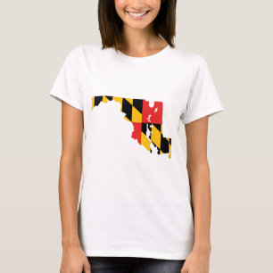 T-shirt Carte de drapeau du Maryland