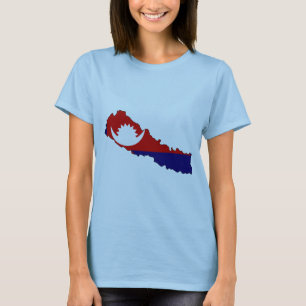 T-shirt Carte de drapeau du Népal