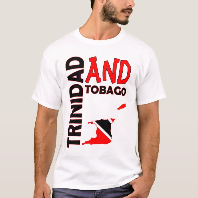 T-shirt Carte de drapeau du Trinidad-et-Tobago (Devant)