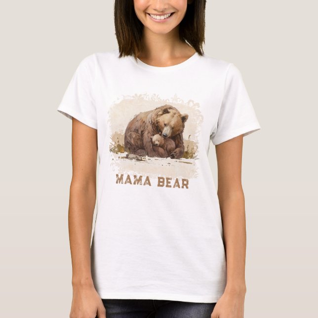 T-shirt Carte de fête des mères AP72 MAMA BEAR BEAR Cub (Devant)