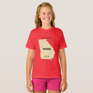 T-shirt - Carte de Géorgie avec Ville