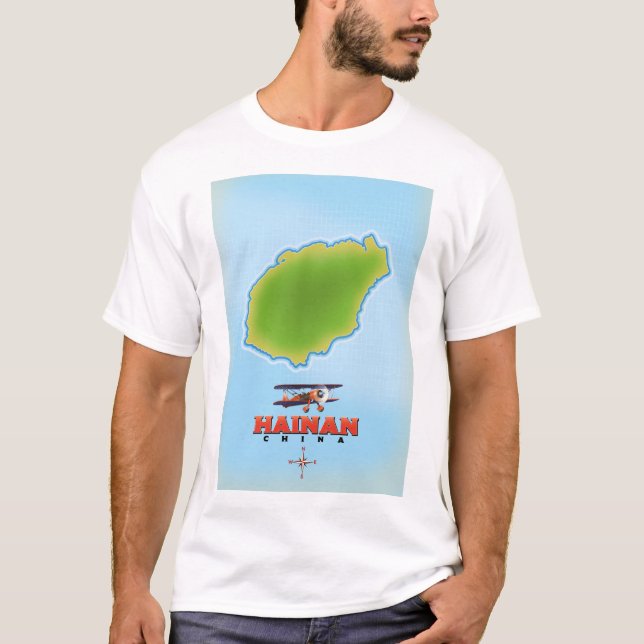 T-shirt Carte de Hainan Chine (Devant)