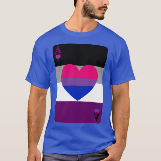 T-shirt Carte de jeu Ace Asexuel et Biromantic