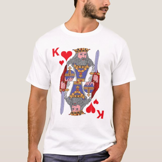 T-shirt Carte de jeu King Coeur Card Costume Robe fantaisi (Devant)
