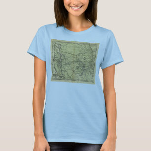 T-shirt Carte de Josiah Gregg 1844 du territoire indien