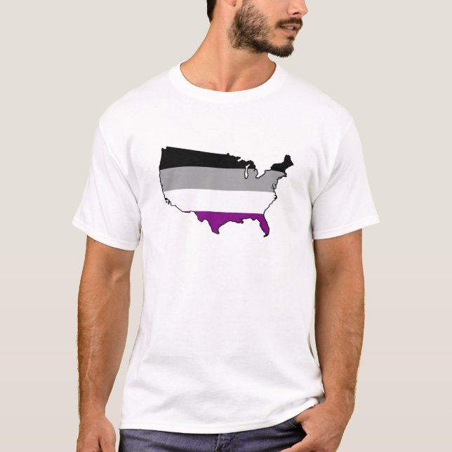 T-shirt Carte de la fierté américaine de l'asexualité T-sh (Devant)
