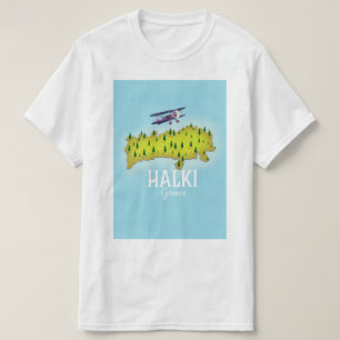 T-shirt Carte de la Grèce de Halki Illustré affiche de voy