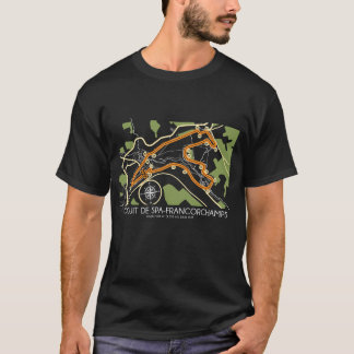 T-shirt Carte de la piste de course spa-Francorchamps, Mot