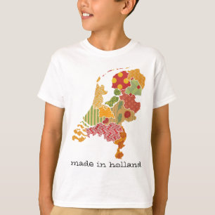 T-shirt Carte de la province de Hollande Style Patchwork b
