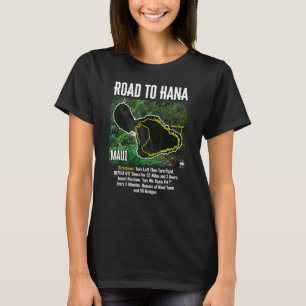 T-shirt Carte de la route vers Hana Maui Island Surfing Pl